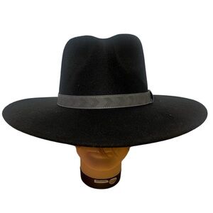 Frye Black Hat with Gray Band